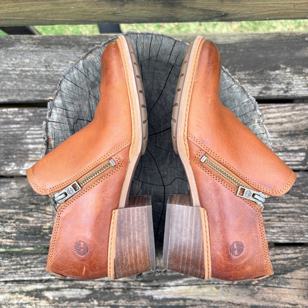 Timberland Sutherlin Bay Brown Leather Shooties with Side Zip 8 - Picture 4 of 9